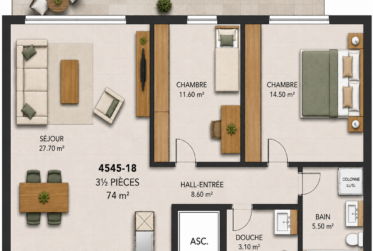 Appartement de rendement – 3.5 pièces avec grande terrasse plein ouest